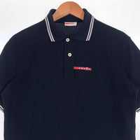 PRADA SPORT プラダスポーツ 鹿の子 ポロシャツ 半袖 ブラック コットン SJ887 2011 Size M 福生店