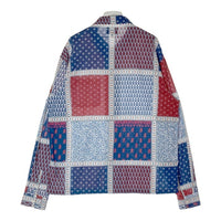 STUSSY ステューシー バンダナ柄 長袖シャツ レッド×ブルー sizeXL 瑞穂店