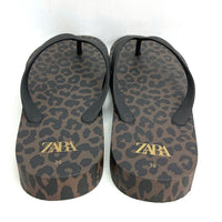 ZARA ザラ アニマル柄 レオパード サンダル ブラウン size39(25.0cm) 瑞穂店