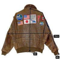 SPARKS スパークス G1 レザー フライトジャケット ワッペン ブラウン sizeS 瑞穂店