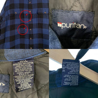 puritan ピューリタン quilted fabric Flannnel Shirts キルティング フランネルシャツ ブルー Size L 福生店