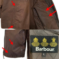 Barbour バブアー ワックス レザー フィールドジャケット コンバット ブラウン Size XL 福生店