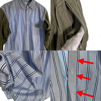 COMME des GARCONS SHIRT コムデギャルソンシャツ 20SS Bomber Sleeve Shirt ボンバースリーブシャツ ストライプ ブルー オリーブ S28050 Size S 福生店