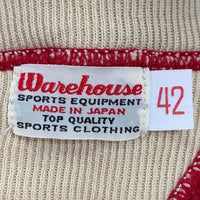 WAREHOUSE ウエアハウス OHIO 両V クルーネックスウェットトレーナー フェルトワッペン レッド Size 42 福生店
