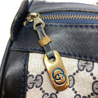 GUCCI グッチ OLD ミニボストンバッグ スプリーム GG柄 ヴィンテージ ネイビー 瑞穂店