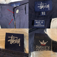 90's STUSSY ステューシー キャンバスコットン トラウザーパンツ ネイビー 中国製 紺タグ Size 32 福生店