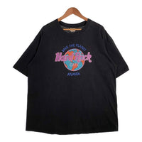 90's Hard Rock Cafe ハードロックカフェ SAVE THE PLANET ATLANTA プリント Tシャツ ブラック USA製 袖裾シングル Size F (XL相当) 福生店