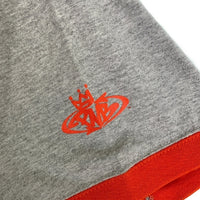 90's PNB NATION CLOTHING ピーエヌビー リンガーTシャツ プリント グレー オレンジ USA製 Size L 福生店