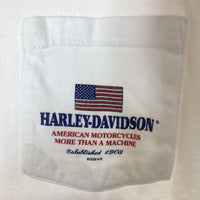 HARLEY DAVIDSON ハーレーダビッドソン USA製 ポケットTシャツ ホワイト sizeM※所々汚れ有 瑞穂店