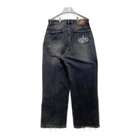 9090 ナインティナインティ ワイド デニムパンツ ブラック sizeL 瑞穂店