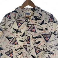 BUZZ RICKSONS バズリクソンズ 第12空軍 プリント オープンカラーシャツ 半袖 オフホワイト BR39323 Size L 福生店