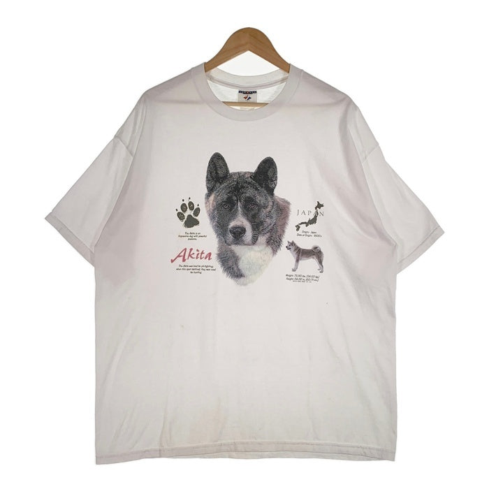 90-00's 秋田犬 プリントTシャツ ホワイト JERZEES 2枚タグ Size XXL