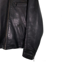 90's Harley-Davidson ハーレー ダビッドソン シングル ライダースジャケット レザージャケット ブラック Size 42 福生店