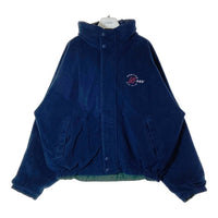 NAUTICA ノーティカ 90s 台湾製 アーム刺繍 リバーシブル フリース 中綿ジャケット グリーン×ネイビー sizeXXL ※色焼けあり 瑞穂店