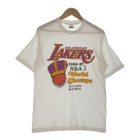 80's NBA ロサンゼルス・レイカーズ 1986-87 World Champs プリントTシャツ ホワイト BELTON Size L 福生店