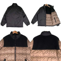 COACH コーチ リバーシブル シェルパ シグネチャー ダウンジャケット ベージュ ブラック CE338 Size L 福生店