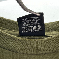 STUSSY ステューシー ワールドツアー 前面プリント Tシャツ カーキ sizeL 瑞穂店