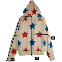 PLATEAU STUDIO プラトースタジオ Star Zip-Up Jacket スター ジップアップ ジャケット フルジップパーカー フーディー ホワイト ブルー レッド Size 2 福生店