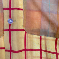 60-70's Arrow アロー Ichiryu Made リメイク オープンカラーチェックシャツ イエロー USA製 襟芯 Size L 福生店