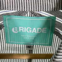 BRIGADE ストライプ ショートスリーブシャツ 半袖 ホワイト グレー Size M 福生店