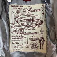 AVIREX アヴィレックス 6272028 レザーパッチ付きミリタリーフライトジャケット ブラック sizeS 瑞穂店