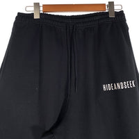 Hide&Seek ハイドアンドシーク Logo Sweat Pant ロゴプリント スウェットパンツ ブラック HP-020926 Size L 福生店