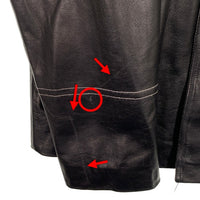 FORCES JACKETS Leather NAVY PEA COAT レザーネイビーピーコート ブラック ボタン1個欠品 Size L 福生店