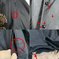 70's Champion チャンピオン ナイロン コーチジャケット フード INDIANA STATE プリント ボアライナー ネイビー Size L 相当 福生店