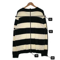 glamb グラム ナイロン ボーダーニット クルーネックセーター ホワイト ブラック GB16AT/KNT12 Size 4 福生店