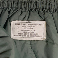 70's U.S.AIR FORCE 米軍 CWU-9/P キルティングライナーパンツ オリーブ MIL-L-27546C 74年会計 Size M 福生店