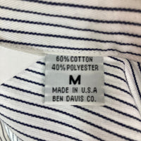 BEN DAVIS ベンデイビス USA製 ストライプ 長袖ワークシャツ ホワイト sizeM 瑞穂店
