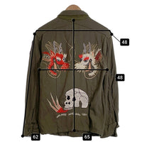 50's U.S.ARMY 米軍 WOOL SHIRTS ウールシャツ スカ刺繡 オリーブ OG-108 クロスヨーク プリーツ Size M 相当 福生店