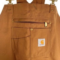 Carhartt カーハート R01 Relaxed Fit DUCK BIB OVERALLS リラックスフィット ダック オーバーオール ブラウン 1027776 211 Size 46×30 福生店