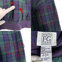 90's FIELD GEAR フィールドギア チェックプルオーバージャケット コットン ブラックウォッチ グリーン ネイビー Size L 福生店