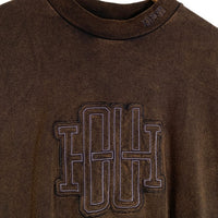 ONE UNDER HEAVEN ワンアンダーヘヴン フロント刺繡 ロングスリーブTシャツ ブラウン Size L 福生店