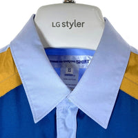 COMME des GARCONS SHIRT コムデギャルソンシャツ S28065 インサイドアウト マルチカラー切替 半袖シャツ ブルー sizeXS 瑞穂店