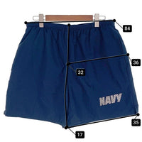 U.S.Navy new balance ニューバランス トレーニングショーツ ショートパンツ ネイビー リフレクタープリント USA製 Size XL 福生店