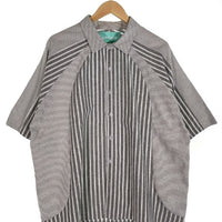 BRIGADE ストライプ ショートスリーブシャツ 半袖 ホワイト グレー Size M 福生店