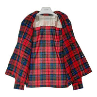 PILGRIM ピルグリム 60's タータンチェック アクリル×ウール オープンカラー長袖シャツ レッド sizeS 瑞穂店