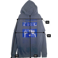 OFF-WHITE オフホワイト 19AW Hardcore Caravaggio Double Tee Hood ハードコア カラヴァッジョ レイヤードパーカー ダークグレー OMAB033F19185009 Size L 福生店