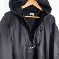 00's NIKE ナイキ ハーフジップ ナイロンプルオーバーパーカー ジャケット ブラック 刺繡 Size XL 福生店