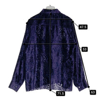 Needles ニードルズ JO153 C.O.B.One-Up Shirt-Burnout velvet 長袖 ベルベット オープンカラーシャツ パープル sizeM 瑞穂店