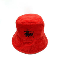 STUSSY HATS ステューシー 90's ロゴ刺繍 バケットハット レッド sizeL/XL 瑞穂店