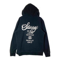STUSSY ステューシー USA製 ワールドツアー プルオーバーパーカー ブラック sizeM 瑞穂店