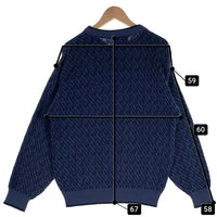 JANTZEN ジャンセン 格子柄 アクリルニットセーター ネイビー メキシコ製 Size L 福生店