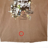 STUSSY ステューシー international stussy tribe コラージュペイント Tシャツ ブラウン sizeL 瑞穂店
