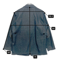 EVISU エヴィス Hidehiko Yamane デニム 3B テーラードジャケット インディゴ エルボーパッチ カモメピンズ 黒ペンキ Size 42 瑞穂店