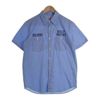 WACKOMARIA ワコマリア WORK SHIRT GP SOUL REBEL 半袖 ワークシャツ チェーンステッチ ライトブルー Size L 福生店