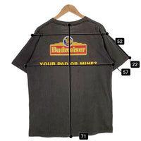 90's Budweiser バドワイザー YOUR PAD OR MINE? スリーフロッグス プリントTシャツ フェードブラック Changes USA製 1995コピーライト Size XL 福生店