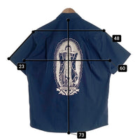 HARD LUCK ハードラック LADY G GUADALUPE BUTTON UP S/S WORK SHIRT レディー ジー グアダルーペ マリア ワークシャツ ネイビー Size M 福生店